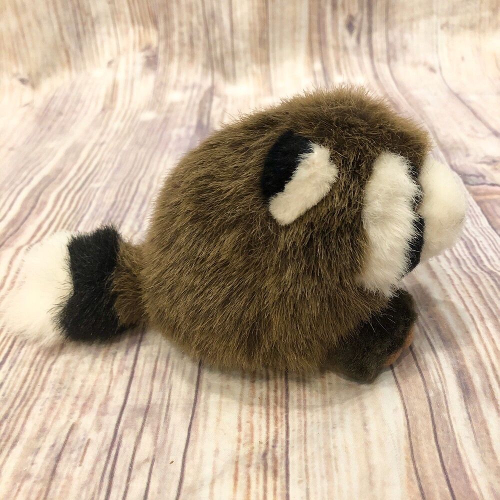 Vintage 1994 Swibco Puffkins - 7” Plush Racoon Stuffed Animal Toy Bandit New